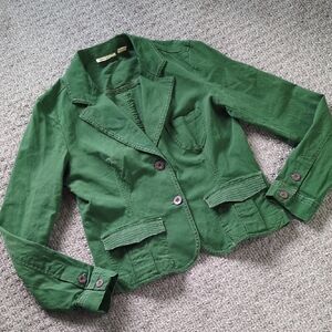Adorable VTG Y2K DKNY Green Contrast Stitch Blazer, Size XL